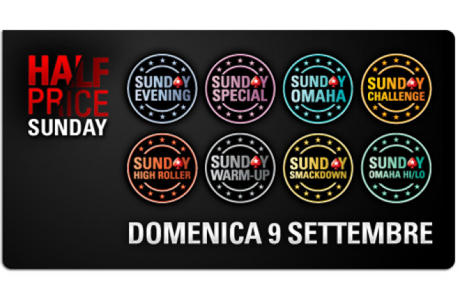 PokerStars.it Half Price Sunday:  buy in dimezzati, montepremi invariati! 0001