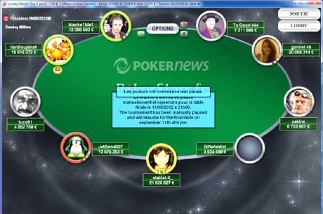 Pokerstars.fr Sunday Million : 'Gonnet49' champion (155.805,59€)