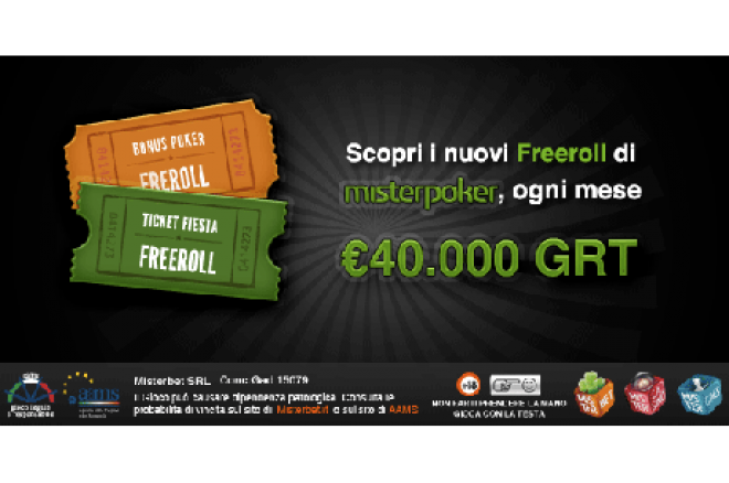 40.000€ garantiti ogni mese con i Freeroll di MisterPoker! 0001