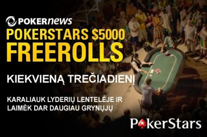 Dalyvaukite sekančiame PokerStars $5,000 nemokamame turnyre! 0001 Dalyvaukite sekančiame PokerStars $5,000 nemokamame turnyre! 0001