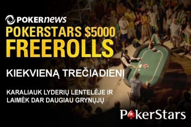 Dalyvaukite sekančiame PokerStars $5,000 nemokamame turnyre! 0001 Dalyvaukite sekančiame PokerStars $5,000 nemokamame turnyre! 0001