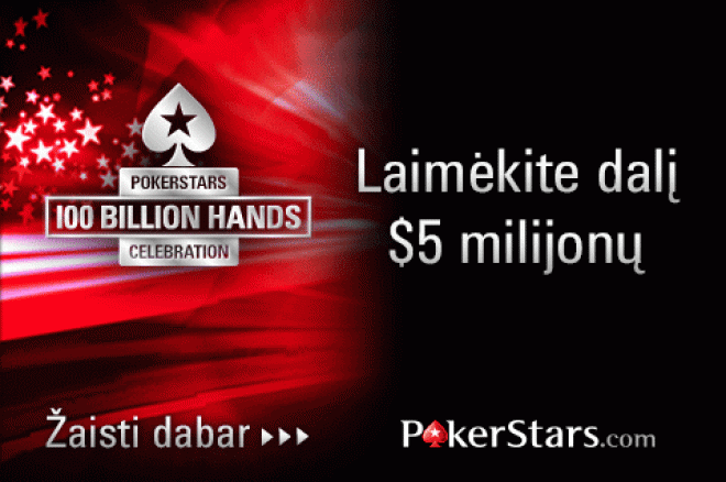 PokerStars 100-milijardinė ranka, prizai ir pasiūlymai 0001 PokerStars 100-milijardinė ranka, prizai ir pasiūlymai 0001