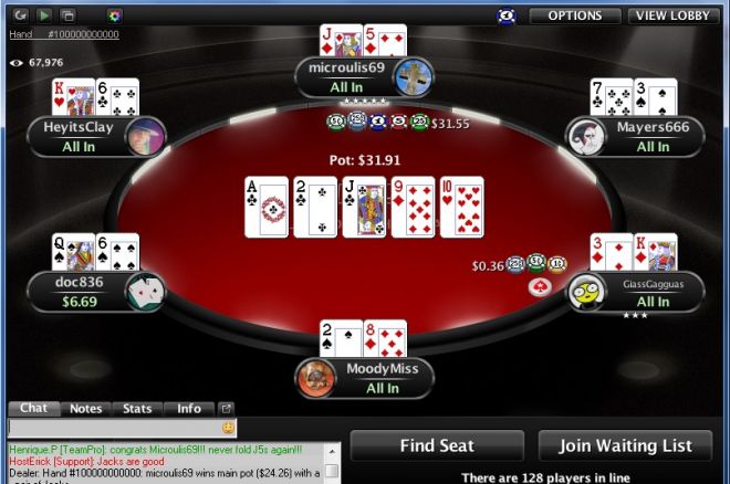 Mâna PokerStars 100 de miliarde, împărțită la microstakes. Câștigătorul a luat 103.000$ 0001