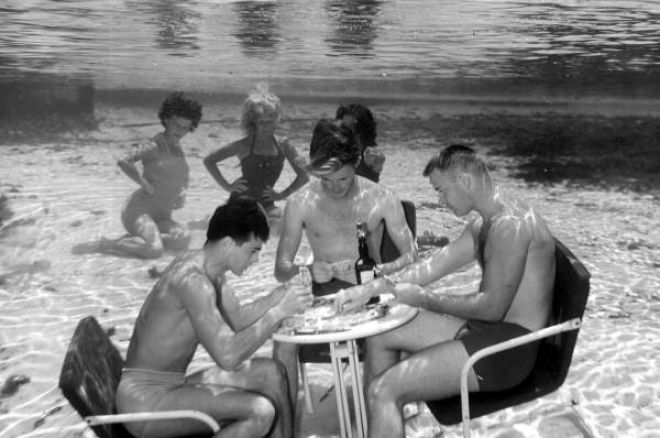 The underwater poker game.