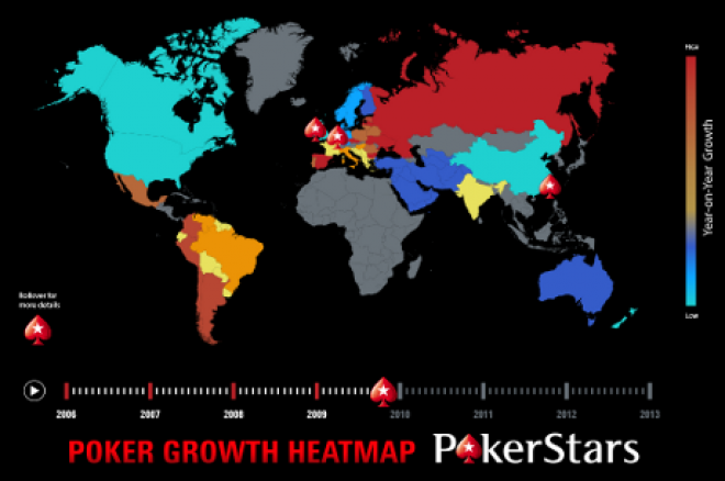 PokerStars : la carte interactive de la croissance mondiale du poker de 2006 à 2013