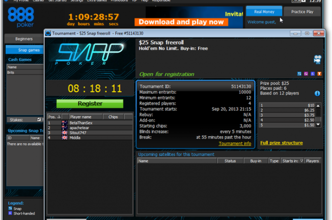 888poker объявил об официальном запуске Snap-покера 0001 888poker объявил об официальном запуске Snap-покера 0001