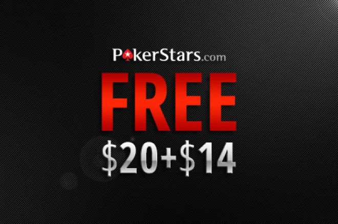 Get your hands on $34 in the Free $20 + $14 PokerStars Promotion! 0001