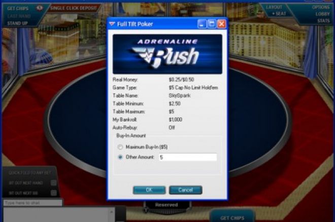 Naujausias Full Tilt Poker pasiūlymas - „Adrenaline Rush Knockout“ 0001 Naujausias Full Tilt Poker pasiūlymas - „Adrenaline Rush Knockout“ 0001