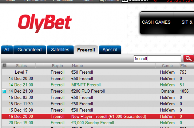 OlyBet freeroll OlyBet freeroll