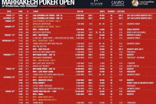 Le Marrakech Poker Open revient du 11 au 20 mars, le programme complet 0001