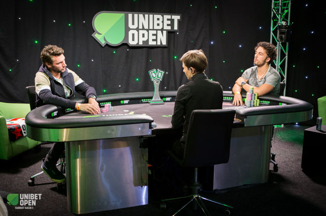 Mateusz Moolhuizen (z prawej) w heads-upie Unibet Opne Mateusz Moolhuizen (z prawej) w heads-upie Unibet Opne
