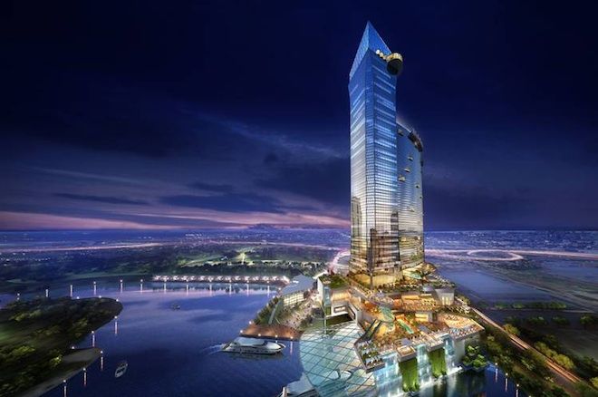 Artistic rendering of proposed Liberty Rising Casino in Jersey City