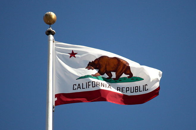 online poker California flag