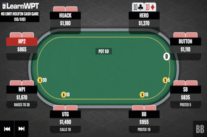 How to Play a Flopped Set of Tens Against a Continuation Bet