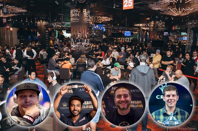 Felipe Ramos, Shane Vijayaram, Chance Kornuth, Ari Engel at the Aussie Millions