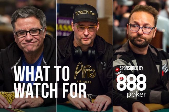 Eli Elezra (left), Phil Hellmuth (center), Daniel Negreanu (right)