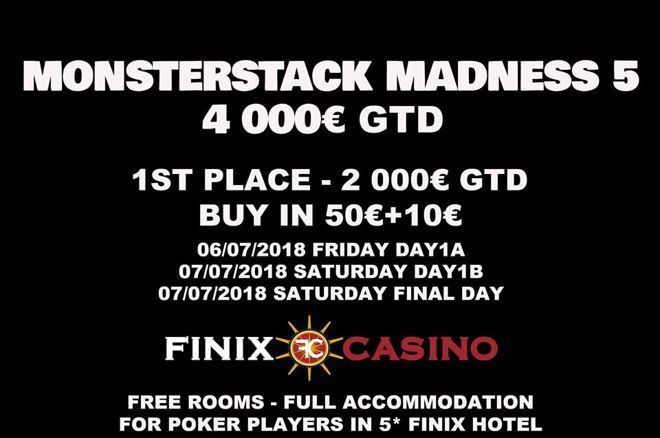 Σήμερα στις 19:00 η Day 1A του Monsterstack Madness 5 στο Finix Casino 0001 Σήμερα στις 19:00 η Day 1A του Monsterstack Madness 5 στο Finix Casino 0001