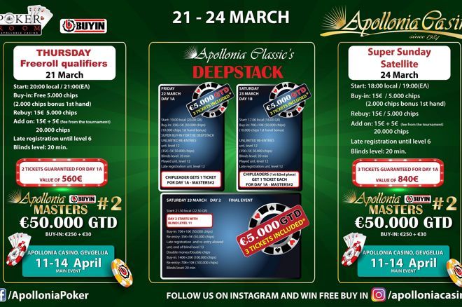 Apollonia: Το πρόγραμμα της εβδομάδας με 8 tickets για το Masters #2 0001 Apollonia: Το πρόγραμμα της εβδομάδας με 8 tickets για το Masters #2 0001