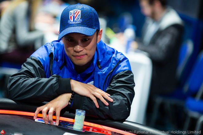 Wei Huang is playing in his first EPT, leading the field after coming in as the shortest stack.