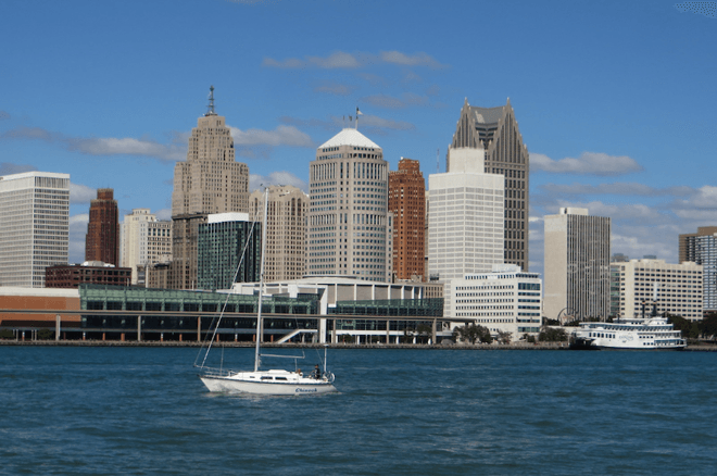 Downtown Detroit, Michigan as seen from Windsor, Ontario