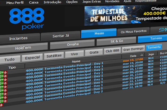€400K GTD Main Event Tempestade de Milhões começa hoje na 888poker