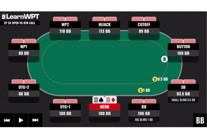 Play real solved hands against a perfect opponent in a wide variety of postflop scenarios with the WPT GTO Trainer