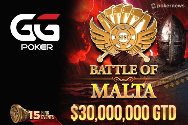 Battle of Malta Online com $30M GTD e 15 eventos de anel na GGPoker