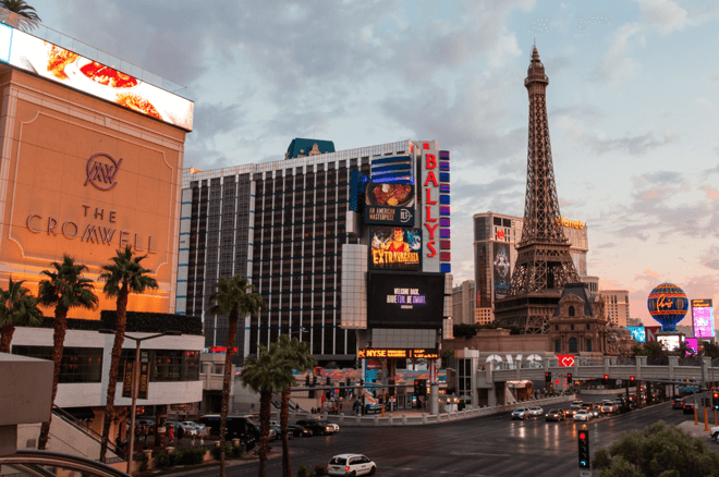 The Horseshoe Casino and Hotel at Night, Las Vegas, NV Editorial