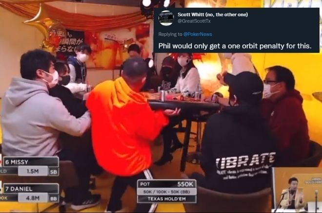 Phil Hellmuth Japanese poker player tilt flip table