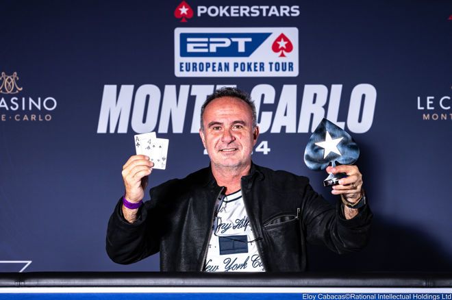 Fabio Sanchez  campe?o do  330 NL Hold'em do EPT Monte Carlo em heads-up verde e amarelo