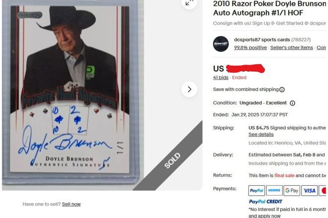 Doyle Brunson Poker Card