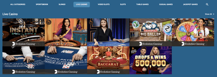 Yeti Casino Live Games