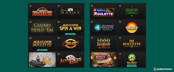 Sky Casino Table Games