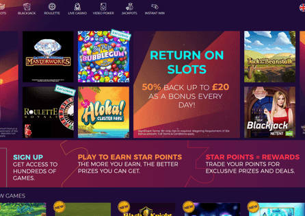 WinStar Casino Homepage 