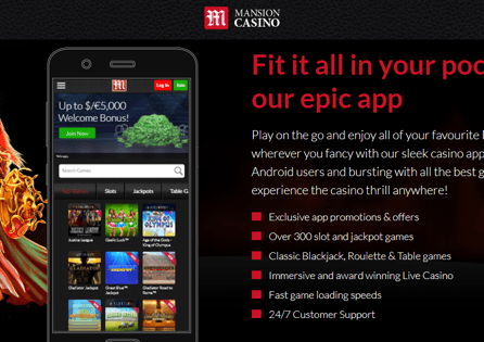 Mansion Casino is available right from your mobile device