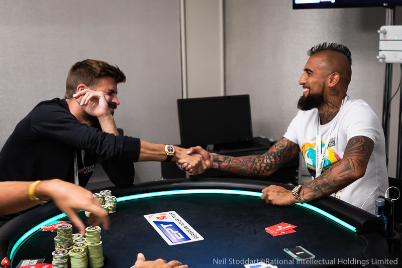 Gerard Pique and Arturo Vidal