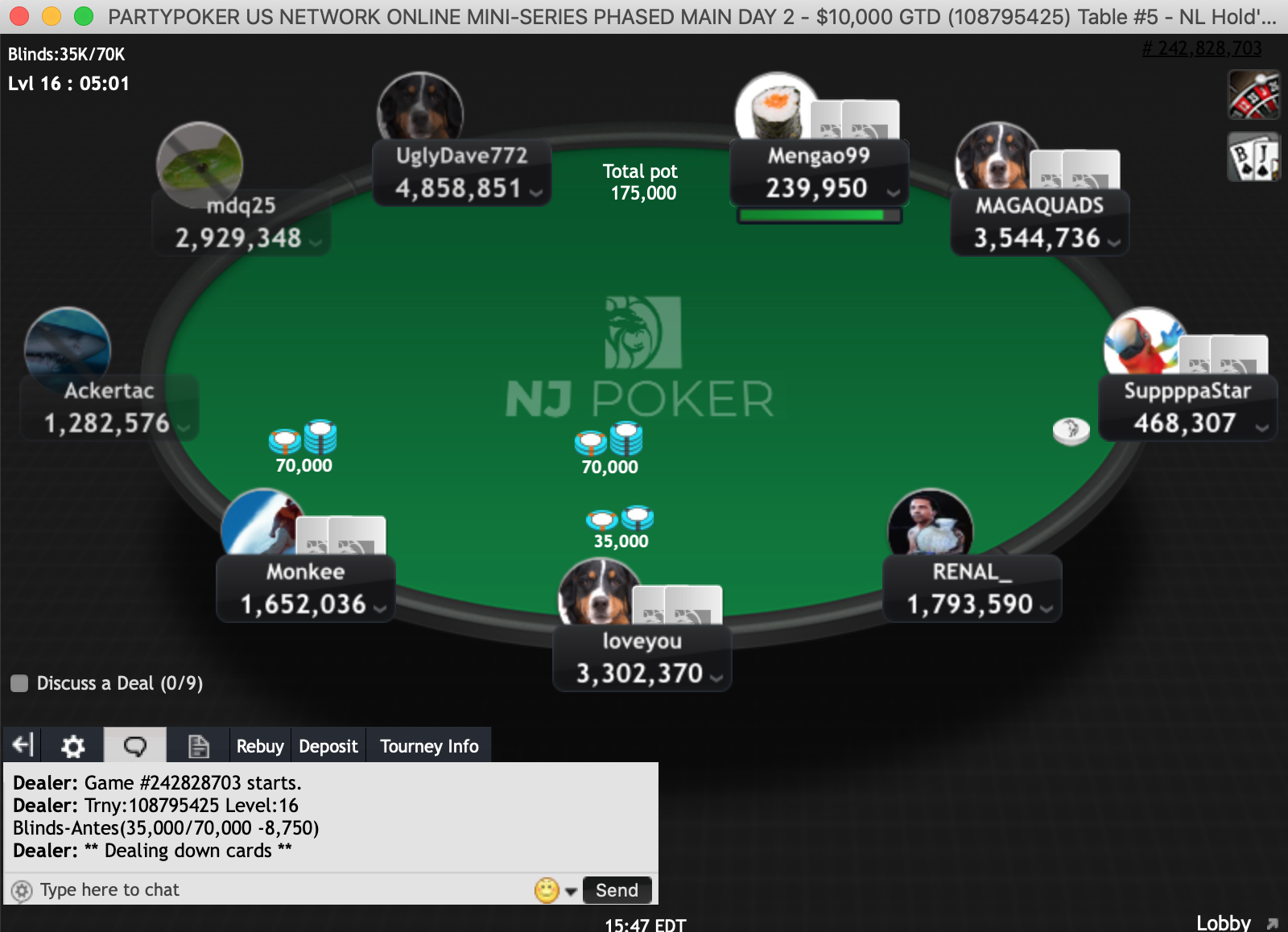 Phased Final Table