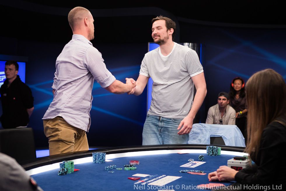 Patrik Antonius (L) and Nicolas Dumont