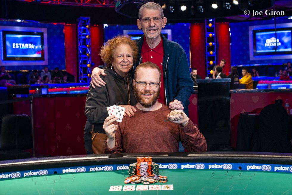 Champion Adam Friedman with his parents Donna and Marc Friedman