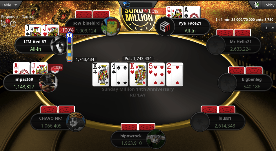 Mason Pye eliminated from the Sunday Million