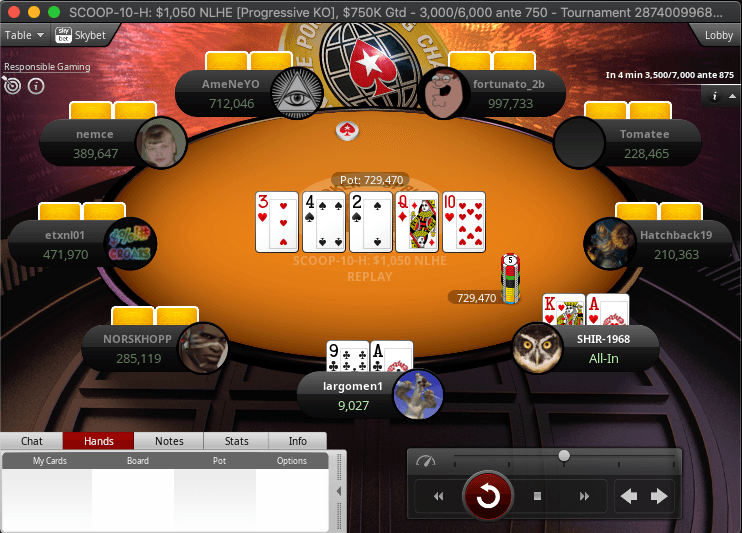 SHIR-1968 wins big pot