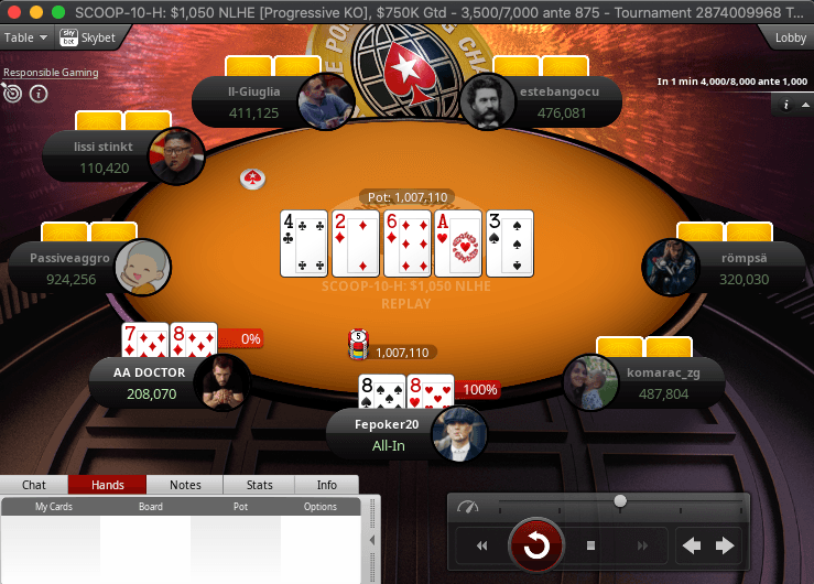 Fepoker20 doubles through AA DOCTOR