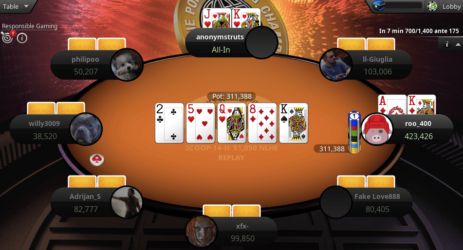 "roo_400" takes the chip lead.