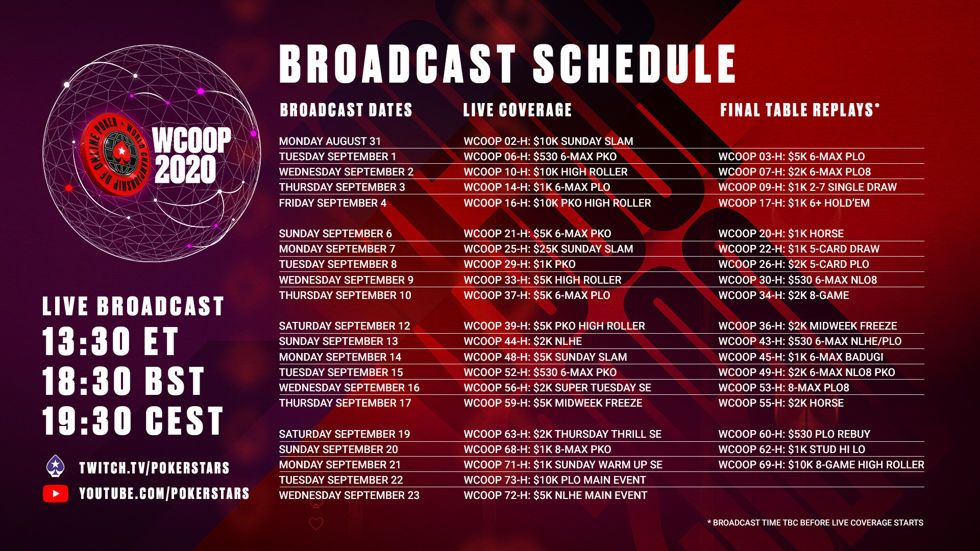 2020 WCOOP Broadcast Schedule New