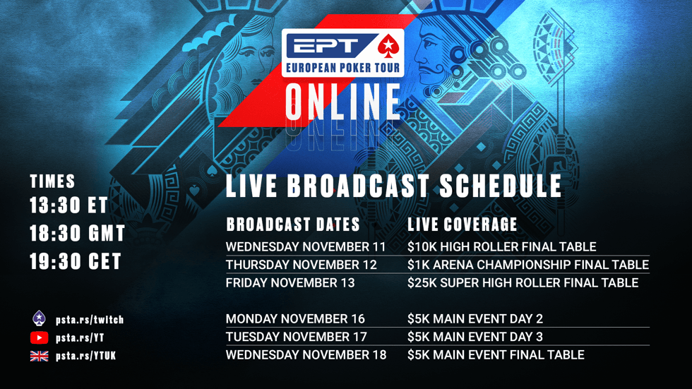 EPT Online Twitch Schedule