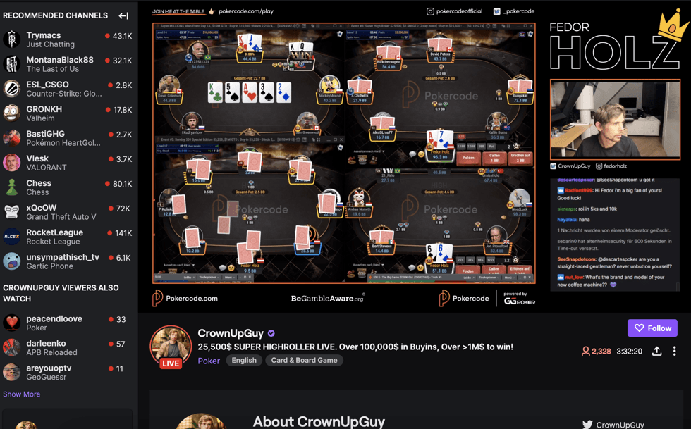 Fedor Holz Poker Stream on Twitch