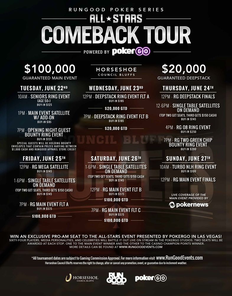 Horseshoe Casino Council Bluffs RunGood Schedule