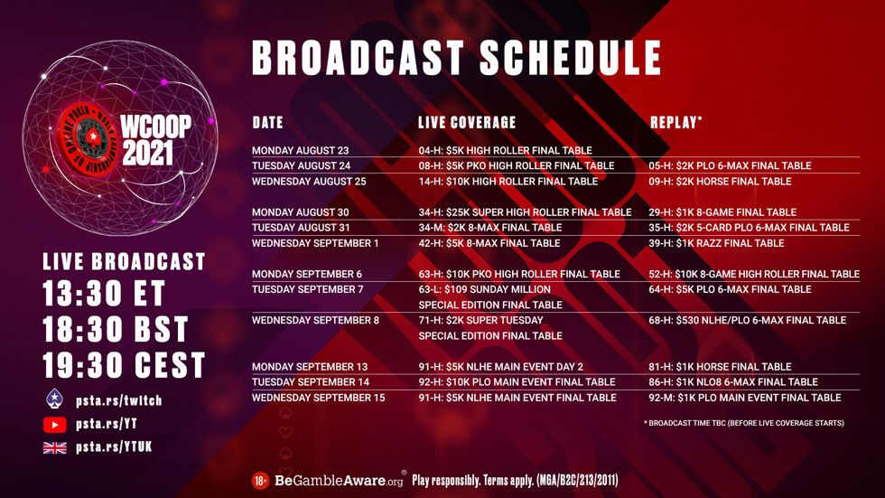 2021 WCOOP Broadcast Schedule New