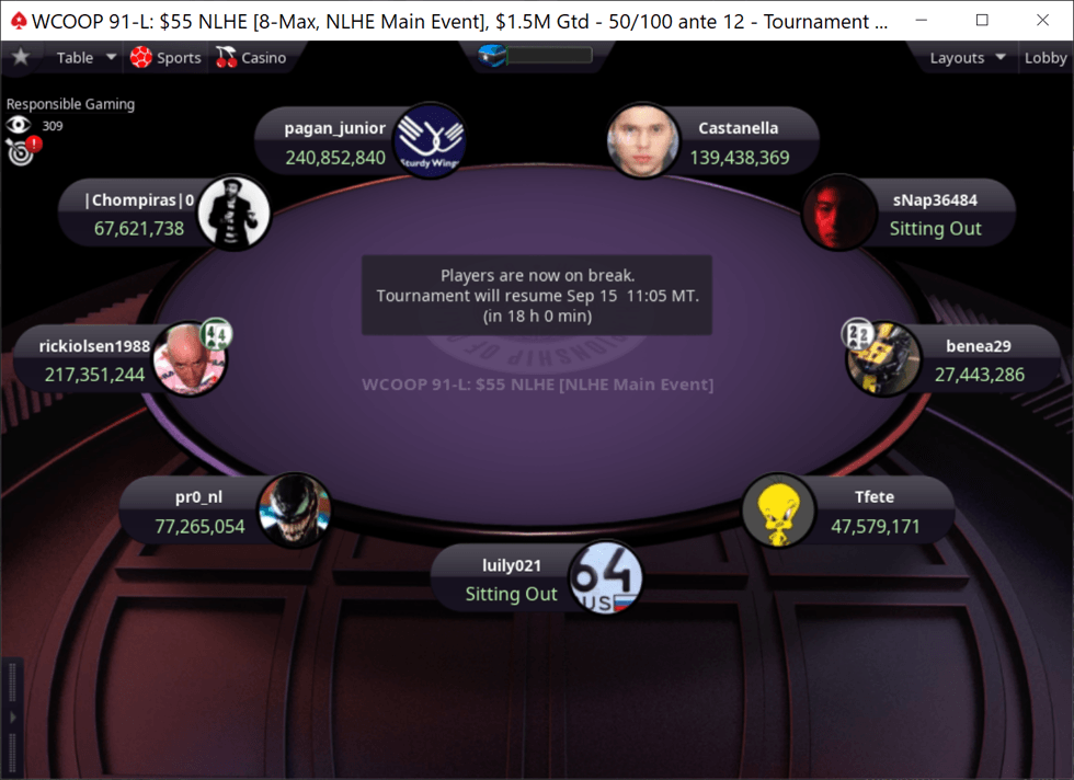 pagan_junior Leads After Day 3 of WCOOP-91-L with 9 Remaining