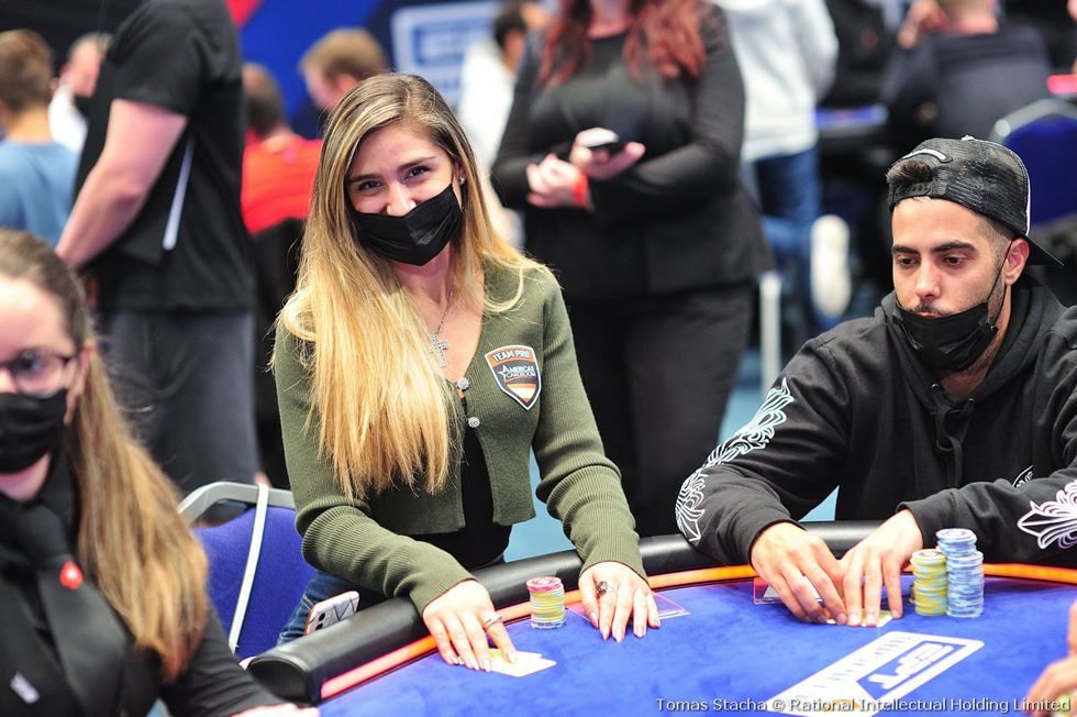 Ana Marquez survived the money bubble with 4 big blinds